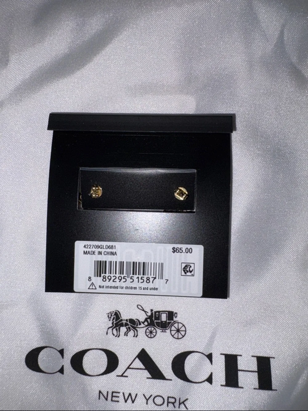 Coach Gold Open Heart Drop Earrings - Picture 3 of 3